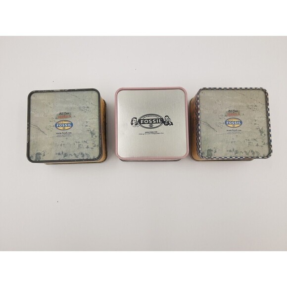 Fossil Watch collector Metal Tin Can Cases Authentic Hotel Pink Multi gra… - Picture 4 of 7